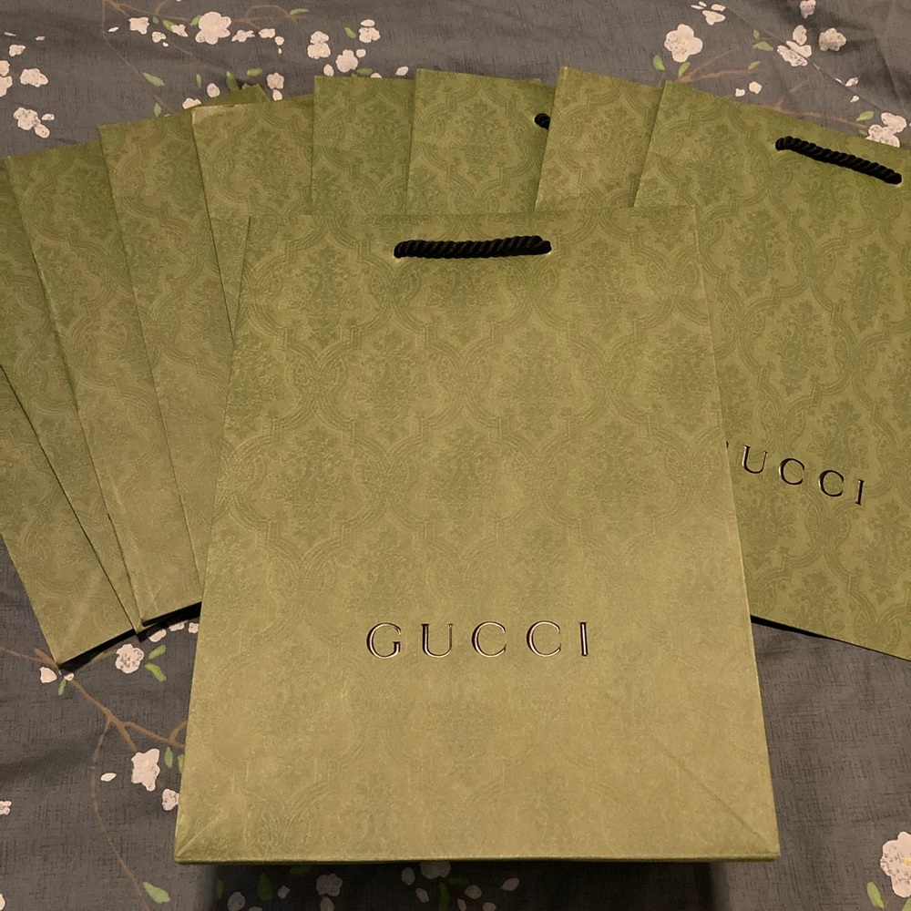 Set of 10- brand new Gucci bags, green